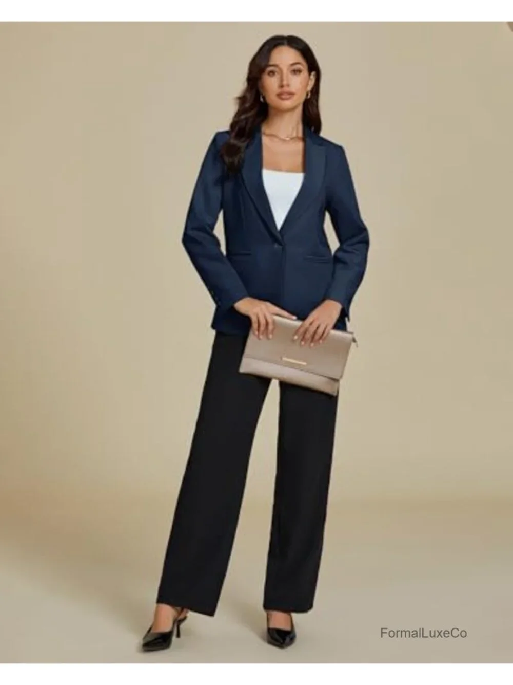 Dressy Blazers for Women Button Long Sleeve Lapel Business Casual Office Work